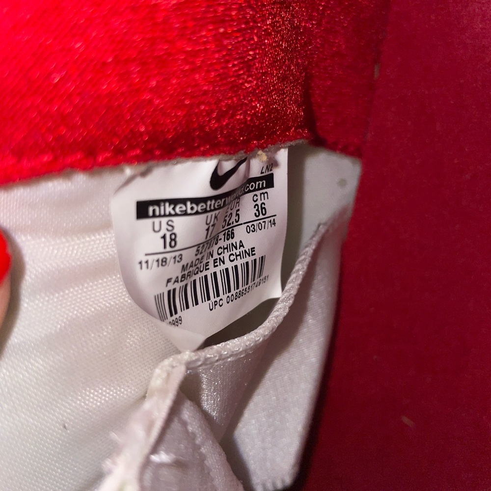 Nike Vapor Pro Turf Football Shoes Red & White Size 18 - Picture 4 of 5